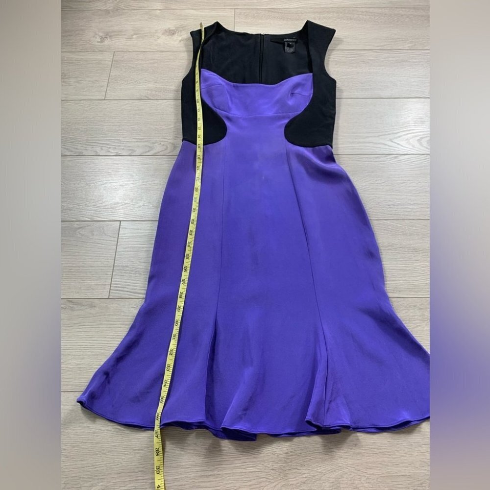 Jay Godfrey Black Purple Silk Sheath Cocktail Dress - Picture 10 of 11